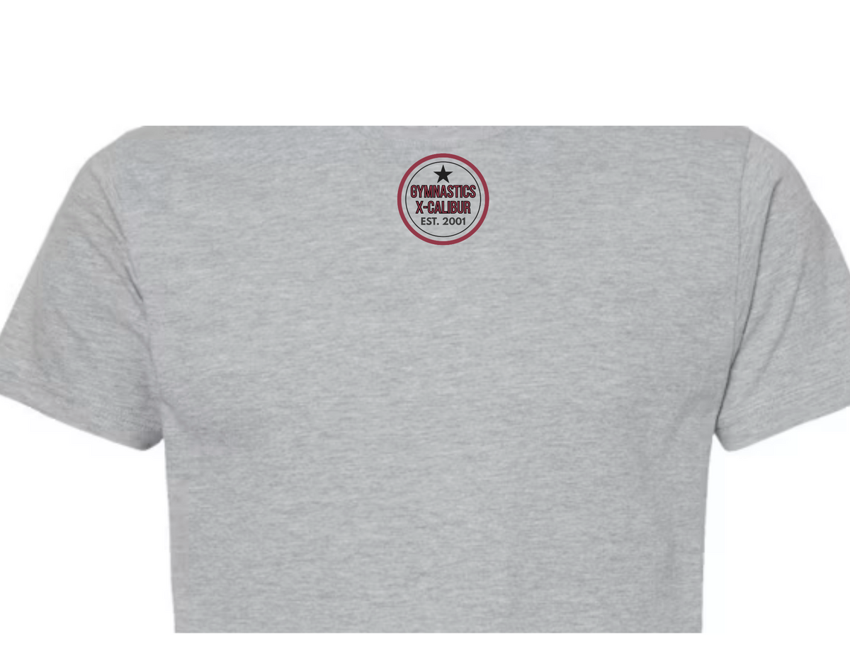 YOUTH Heather Gray T-shirt Gymnastics X-Calibur 25th Anniversary Spiritwear 2026