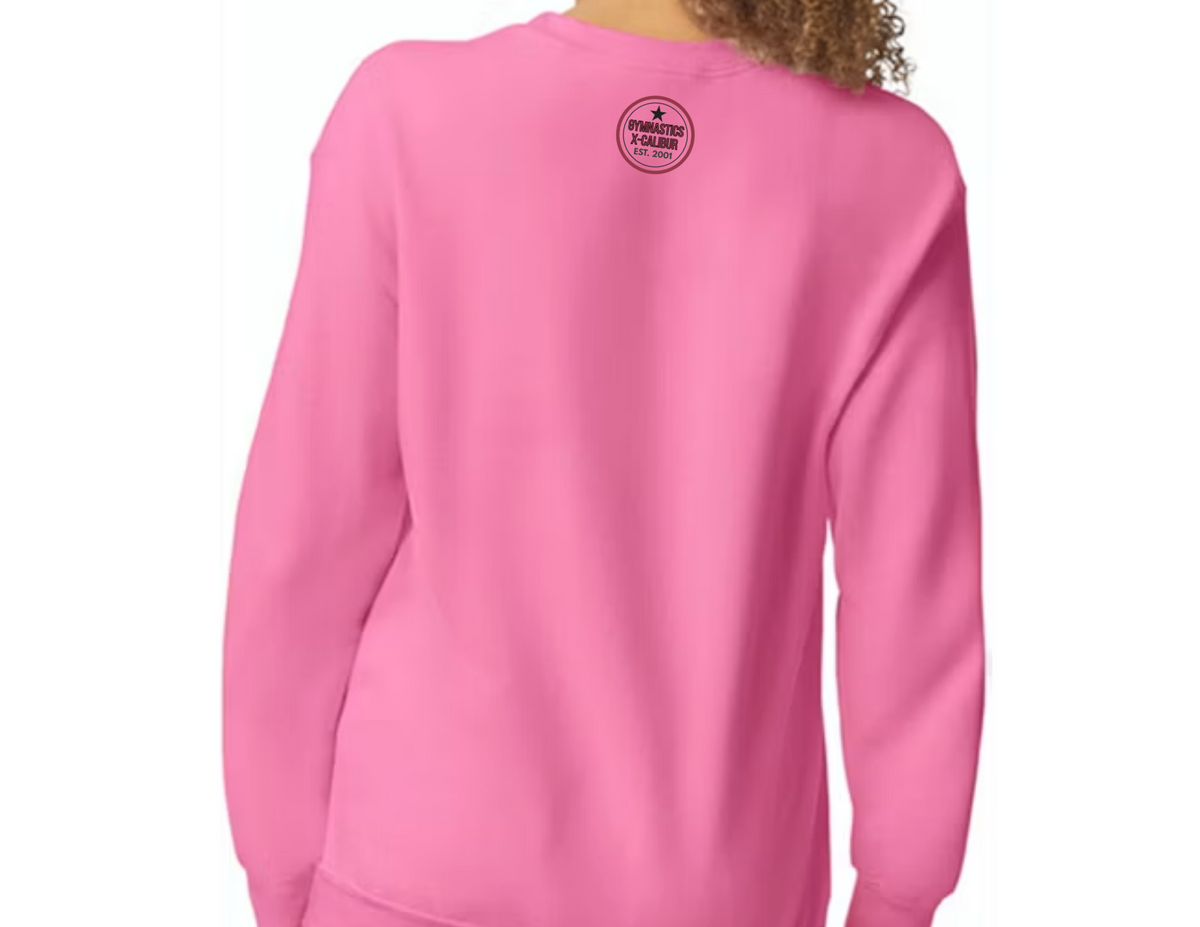 ADULT BRIGHT PINK Gymnastics X-Calibur 25 years strong Sweatshirt Spiritwear 2026