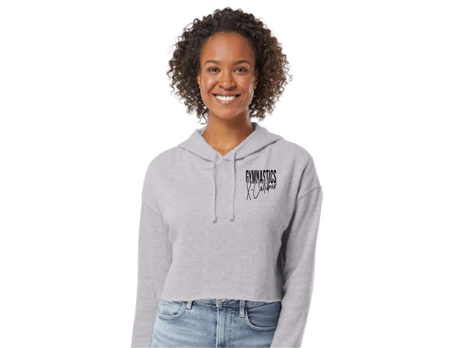 Gymnastics X-Calibur Cropped Hoodie- Blush or Gray color options Spiritwear 2025