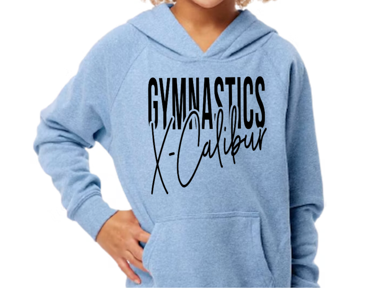 Girls Gymnastics X-Calibur Pink or Blue Hoodie Spiritwear 2025