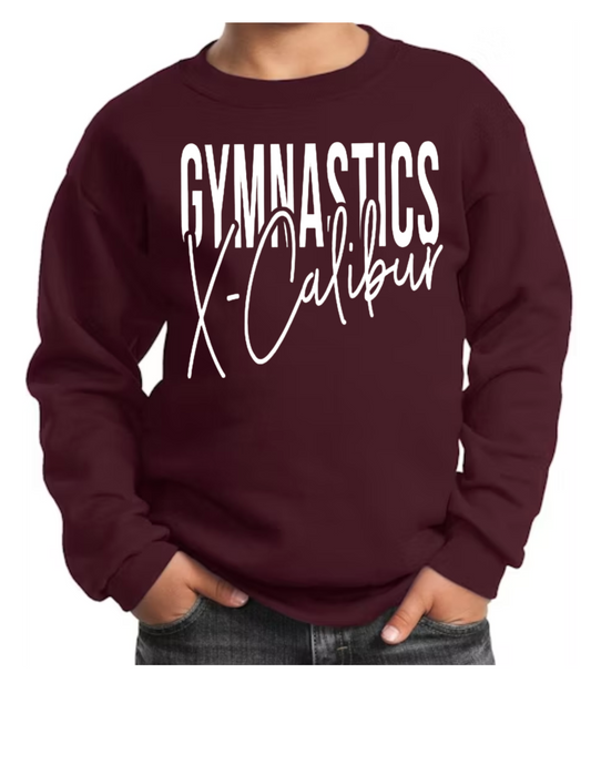 YOUTH Maroon Gymnastics X-Calibur Sweatshirt Spiritwear 2024