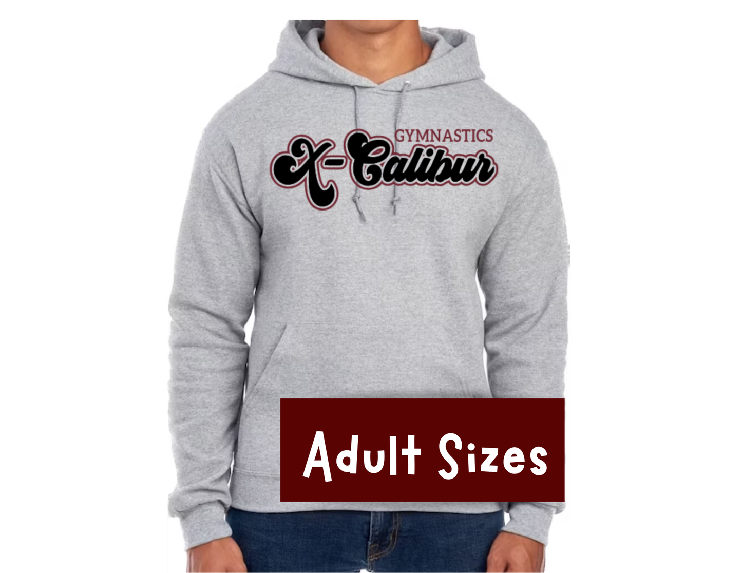 Unisex Adult Gymnastics X-Calibur Ash Gray Hoodie Spiritwear 2025