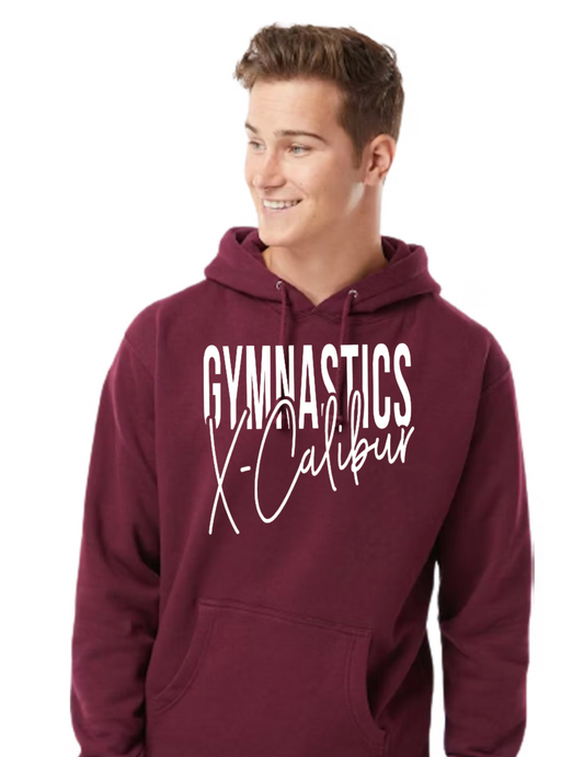 Adult Maroon  Gymnastics X-Calibur Hoodie 2024 Spiritwear