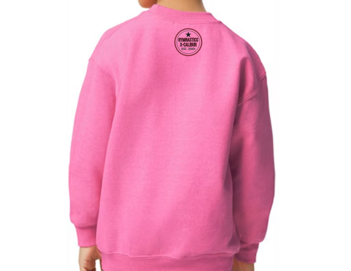 YOUTH BRIGHT PINK Gymnastics X-Calibur 25 years strong Sweatshirt Spiritwear 2026