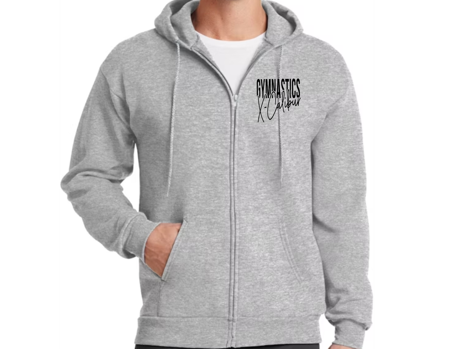 Unisex Gymnastics X-Calibur Full Zip Ash Hoodie Sweatshirt Spiritwear 2025