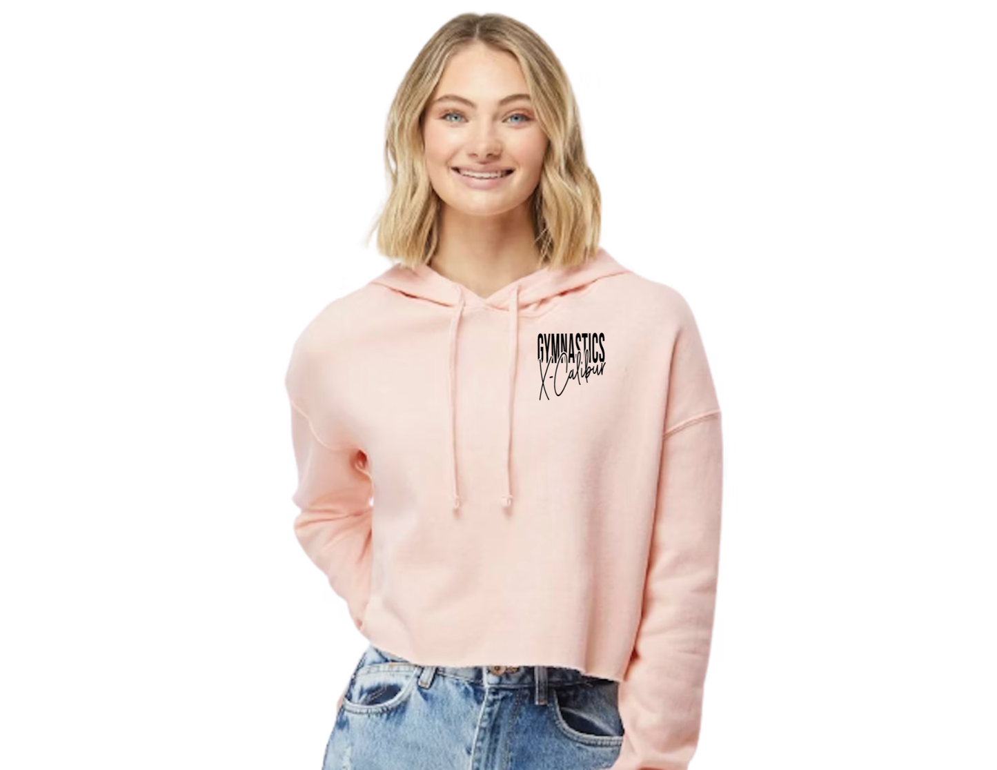 Gymnastics X-Calibur Cropped Hoodie- Blush or Gray color options Spiritwear 2025