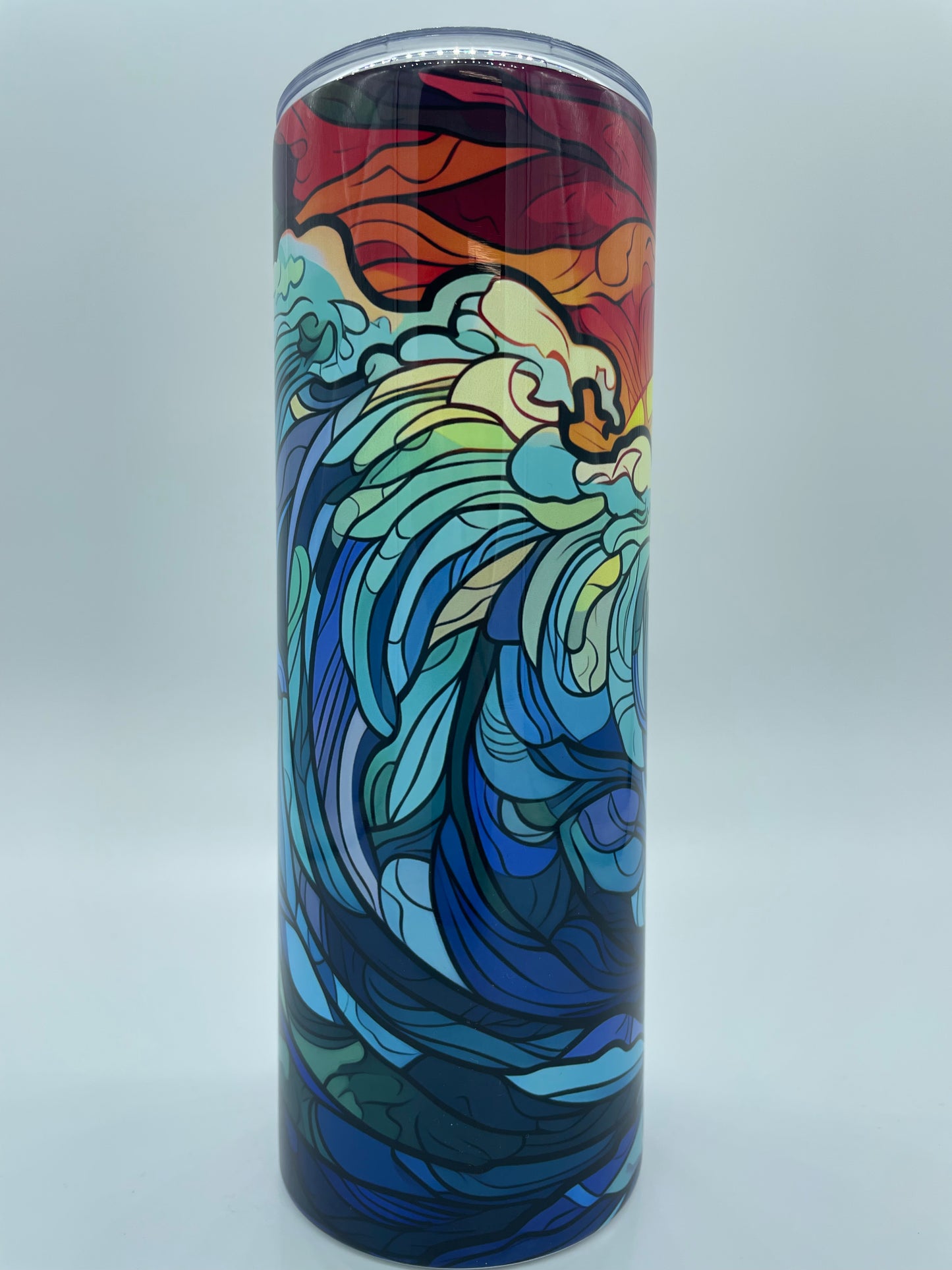 Ocean Wave Stained Glass 3D tumbler